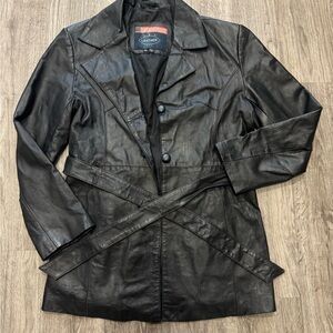 Short Leather Trench